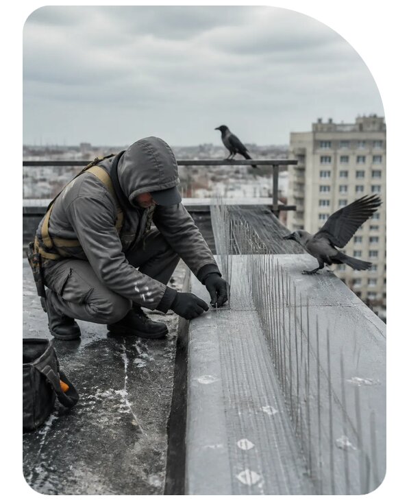 Защита от ворон под ключ в Гудермесе по цене от 5124 р. | Сенат-Гдр